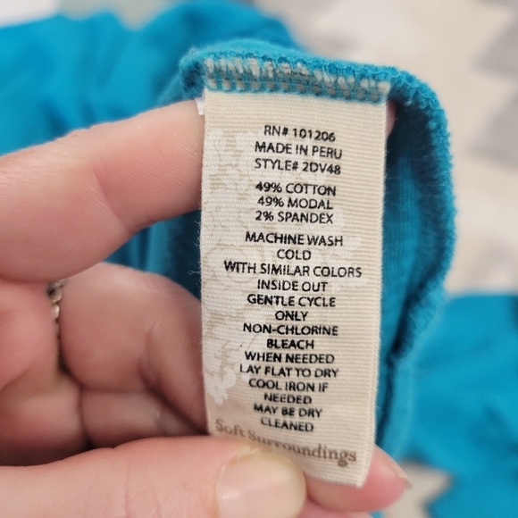 Soft Surroundings Playa Pullover Cowl Neck Sweater in Enamel Blue Size Medium - Picture 6 of 8